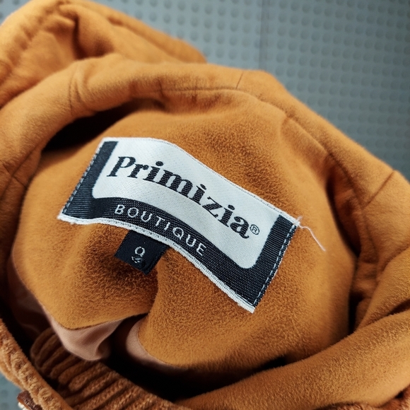90s Primizia Jacket Corduroy Cable Knit Leather Button Zip Hooded Bomber Rustic - Picture 7 of 9